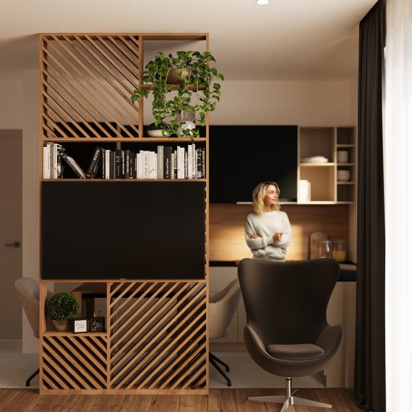 Veneris társasház IV. ütem I/10, II/10 (34m2) lakás belső látványterv - 1